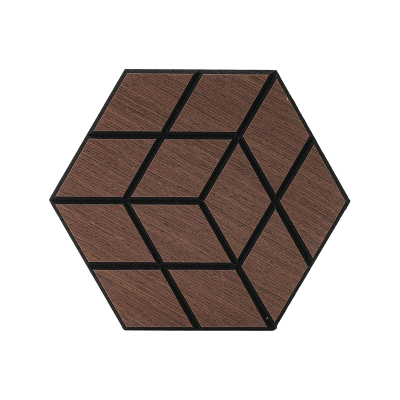 Lignum Veneer Striatum, Polygonale Soni-bibens Wall Panel, applicabilis ad Hotels et Officia Lignum Veneer Striatum, Polygonale Soni-bibens Wall Panel, applicabilis ad Hotels et Officia