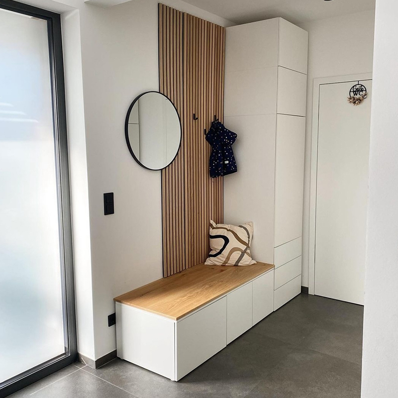 Akupanel Design Wood Acoustic Wall Panels 3D Model Soundproof ligneus Slats pro Domus Hotel schola cinematographico usus hospitalis