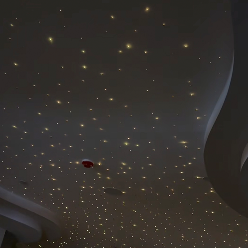 Modern Style Fiber Optic RGB Light Star Ceiling Panels 7 Color Gypsum for Living Room