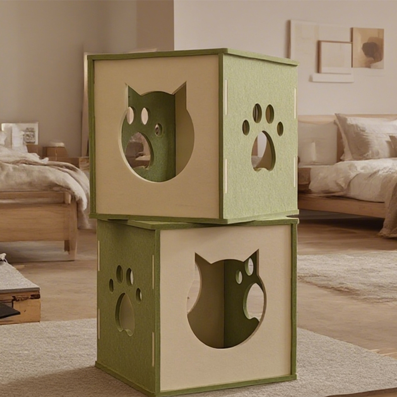 Modern Sound-Absorbing Noise-Reducing Eco-Friendly Cat bed with Acoustic Panels, Easy to Install, Scratch-resistentes Superficies pro Feline Comfort, Materia Non Toxicus, Pet-Friendly Design, Perfect for Quieti Home Environments, Dura Cat Nest