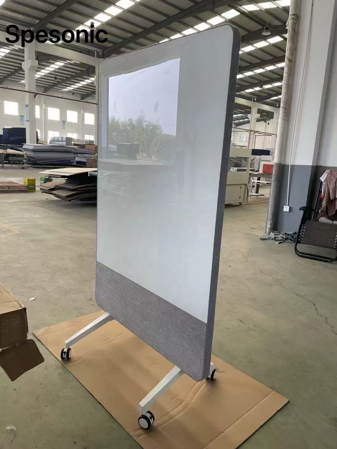Modern White Acoustic Writing Board Soundproof Polyester Fibra Panels pro Domo Officii Partitionis Glass Material